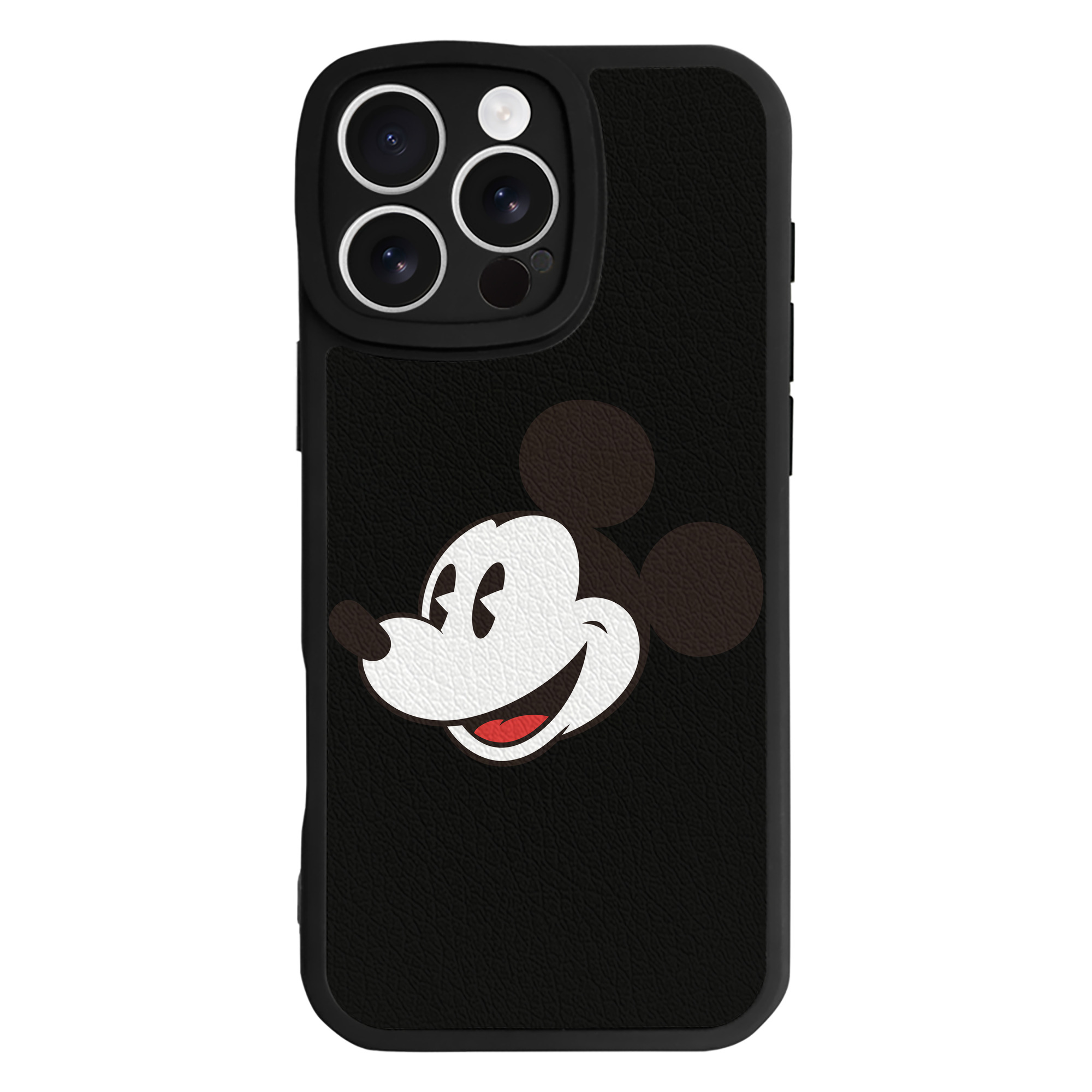 （画像用） ミッキーマウス Mickey Mouse 【iPhone 16シリーズ対応】シリコンスマホケース（レザー調） 材質：シリコン